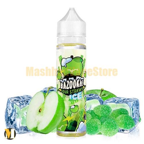 Bazooka Sour Straws Green Apple Ice 60ml (1) جویس سیب سبز یخ بازوکا <br><span>Bazooka Sour Straws Green Apple Ice 60ml</span> - Image 1
