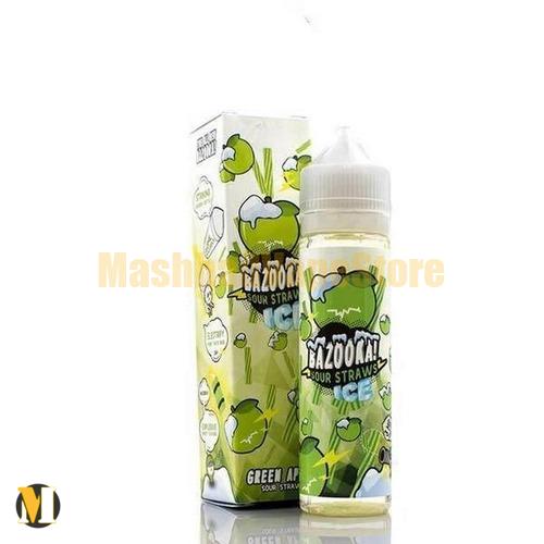 Bazooka Sour Straws Green Apple Ice 60ml (2) جویس سیب سبز یخ بازوکا <br><span>Bazooka Sour Straws Green Apple Ice 60ml</span> - Image 2