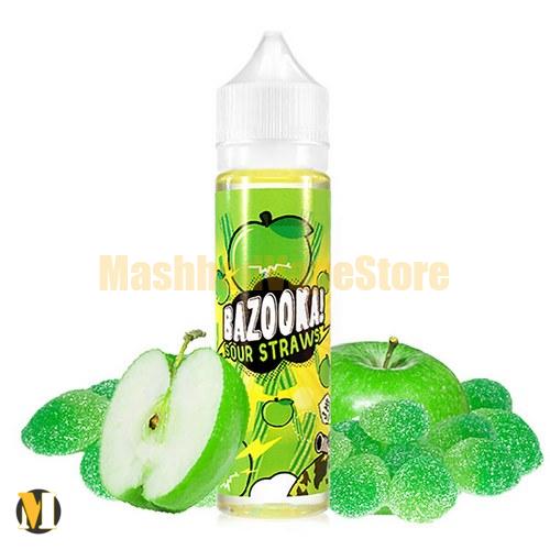 Bazooka Sour Straws Green Apple Ice 60ml (3) جویس سیب سبز یخ بازوکا <br><span>Bazooka Sour Straws Green Apple Ice 60ml</span> - Image 3