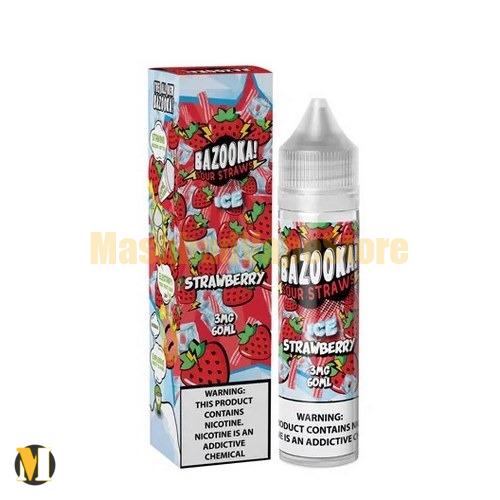 Bazooka Strawberry Ice Sour Straws E-Liquid 60ml (2) جویس توت فرنگی یخ بازوکا <br><span>Bazooka Sour Straws Strawberry Ice 60ml</span> - Image 2