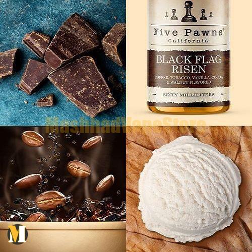 Five Pawns Black Flag Risen جویس تنباکو کاپوچینو خامه گردو فایو پانز <br><span>Five Pawns Black Flag Risen</span> - Image 3