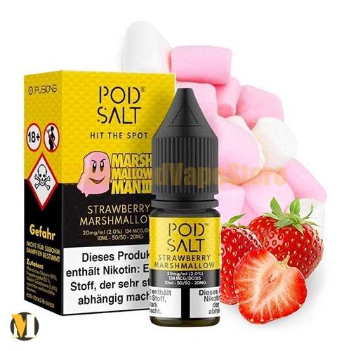 Pod Salt Fusions Strawberry Marshmallow 30ml (1) سالت مارشمالو توت فرنگی پاد سالت <br><span>Pod Salt Fusions Strawberry Marshmallow 30ml</span> - Image 1