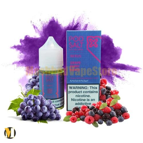 Pod Salt Nexus Grape Berry Blast 30ml (2) سالت انگور توت فرنگی پاد سالت <br><span>Pod Salt Nexus Grape Berry Blast 30ml</span> - Image 1