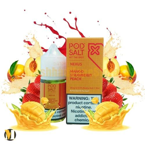 Pod Salt Nexus Mango Strawberry Peach 30ml (1) سالت انبه توت فرنگی هلو پاد سالت <br><span>Pod Salt Nexus Mango Strawberry Peach 30ml</span> - Image 1