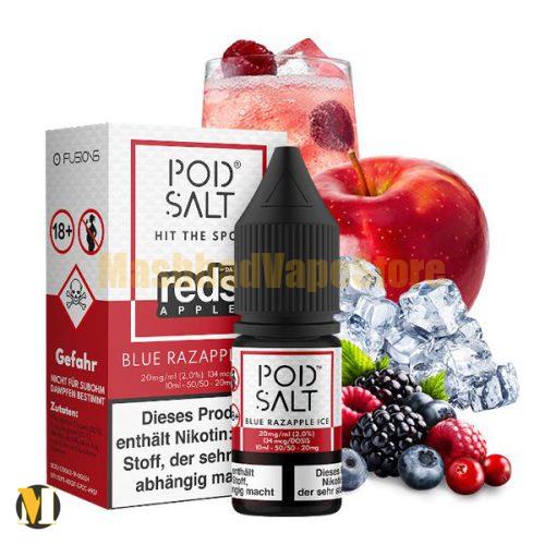 Pod Salt Reds Blue Razapple Ice 30ml (1) سالت بلوبری رزبری سیب یخ پاد سالت <br><span>Pod Salt Reds Blue Razapple Ice 30ml</span> - Image 1