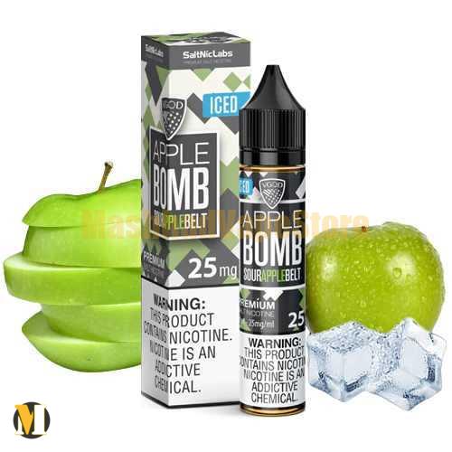 Vgod Iced Apple Bomb SaltNic 30ml (1) سالت بمب سیب ترش یخ ویگاد <br><span>Vgod Iced Apple Bomb SaltNic 30ml</span> - Image 1