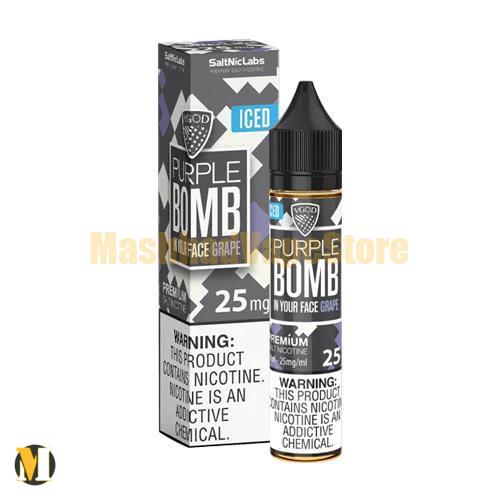 Vgod Iced Purple Bomb SaltNic 30ml (2) سالت بمب انگور یخ ویگاد <br><span>Vgod Purple Bomb Iced SaltNic 30ml</span> - Image 2