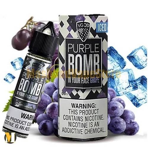 Vgod iced Purple Bomb E-Liquid 60ml (1) جویس بمب انگور یخ ویگاد <br><span>Vgod Iced Purple Bomb 60ml</span> - Image 1