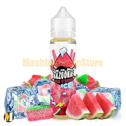 bazooka ice watermelon E-Liquid 60ml (1) جویس هندوانه یخ بازوکا <br><span>Bazooka Sour Straws Watermelon Ice 60ml</span> - Image 1